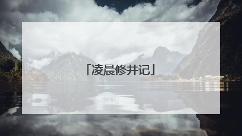 凌晨修井记
