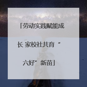 劳动实践赋能成长 家校社共育“六好”新苗