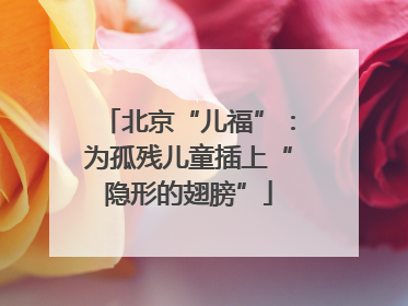 北京“儿福”：为孤残儿童插上“隐形的翅膀”