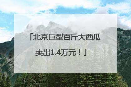 北京巨型百斤大西瓜卖出1.4万元！