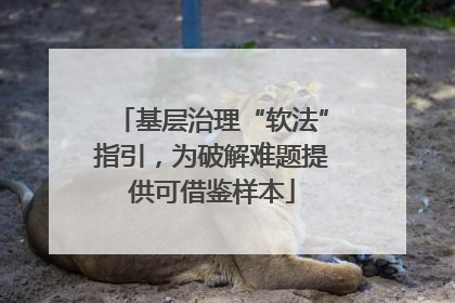 基层治理“软法”指引，为破解难题提供可借鉴样本