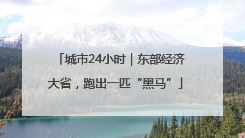 城市24小时｜东部经济大省，跑出一匹“黑马”