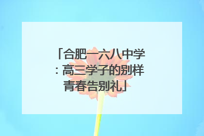 合肥一六八中学：高三学子的别样青春告别礼