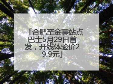 合肥至金寨站点巴士5月29日首发，开线体验价29.9元