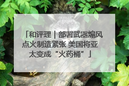 和评理｜部署武器煽风点火制造紧张 美国将亚太变成“火药桶”
