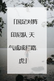 国足对阵印尼队 天气或成拦路虎