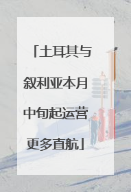 土耳其与叙利亚本月中旬起运营更多直航