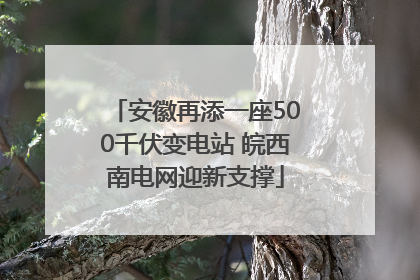 安徽再添一座500千伏变电站 皖西南电网迎新支撑
