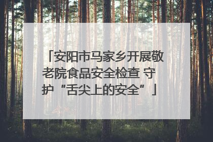 安阳市马家乡开展敬老院食品安全检查 守护“舌尖上的安全”