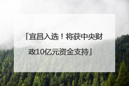 宜昌入选！将获中央财政10亿元资金支持