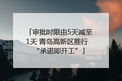 审批时限由5天减至1天 青岛高新区推行“承诺即开工”