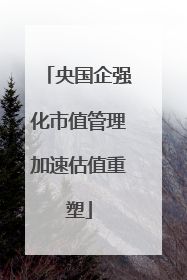 央国企强化市值管理加速估值重塑