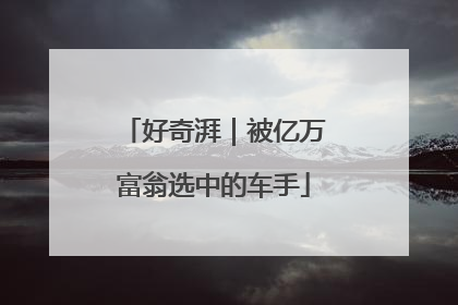好奇湃｜被亿万富翁选中的车手