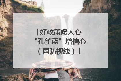 好政策暖人心 “孔雀蓝”增信心（国防视线）