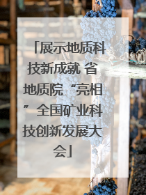 展示地质科技新成就 省地质院“亮相”全国矿业科技创新发展大会