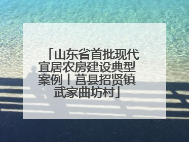 山东省首批现代宜居农房建设典型案例丨莒县招贤镇武家曲坊村