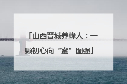 山西晋城养蜂人：一颗初心向“蜜”图强