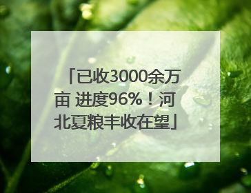 已收3000余万亩 进度96%！河北夏粮丰收在望