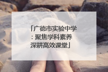 广德市实验中学：聚焦学科素养 深耕高效课堂