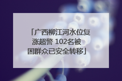 广西柳江河水位复涨超警 102名被困群众已安全转移