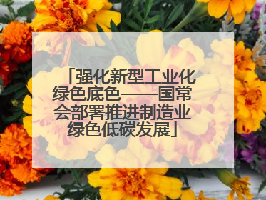 强化新型工业化绿色底色——国常会部署推进制造业绿色低碳发展