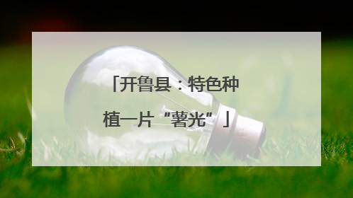 开鲁县：特色种植一片“薯光”