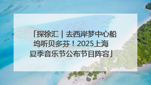 探徐汇｜去西岸梦中心船坞听贝多芬！2025上海夏季音乐节公布节目阵容