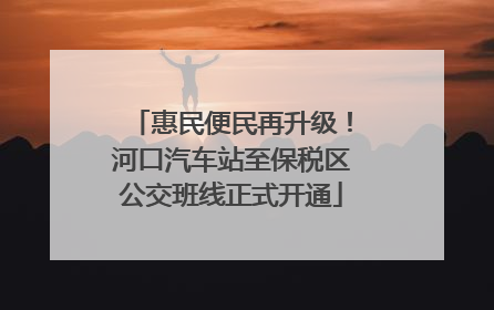 惠民便民再升级！河口汽车站至保税区公交班线正式开通