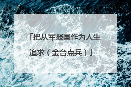 把从军报国作为人生追求（金台点兵）
