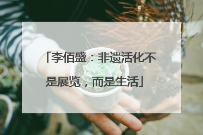 李佰盛：非遗活化不是展览，而是生活