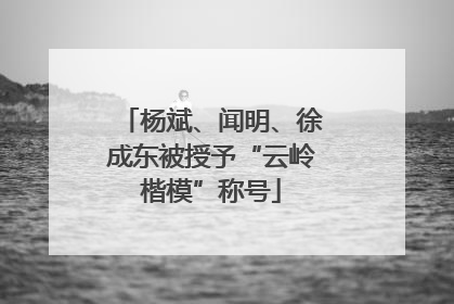 杨斌、闻明、徐成东被授予“云岭楷模”称号