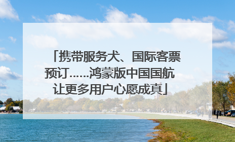 携带服务犬、国际客票预订……鸿蒙版中国国航让更多用户心愿成真
