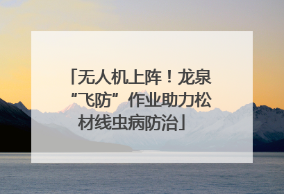 无人机上阵！龙泉“飞防”作业助力松材线虫病防治