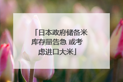日本政府储备米库存量告急 或考虑进口大米