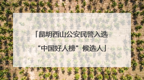 昆明西山公安民警入选“中国好人榜”候选人
