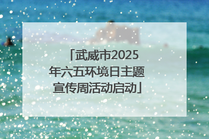 武威市2025年六五环境日主题宣传周活动启动