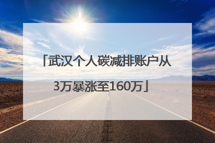 武汉个人碳减排账户从3万暴涨至160万