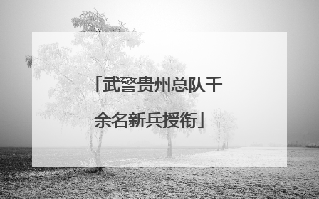 武警贵州总队千余名新兵授衔