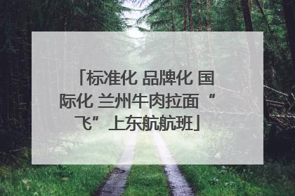 标准化 品牌化 国际化 兰州牛肉拉面“飞”上东航航班