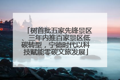 树首批五家先锋景区、三年内推百家景区低碳转型，宁德时代以科技赋能零碳文旅发展