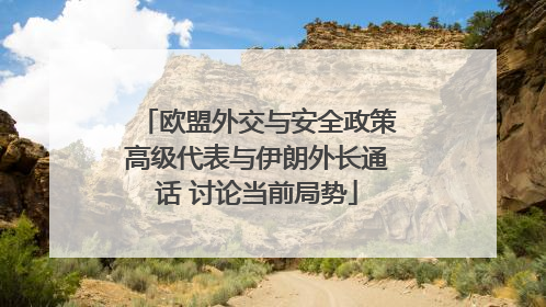 欧盟外交与安全政策高级代表与伊朗外长通话 讨论当前局势