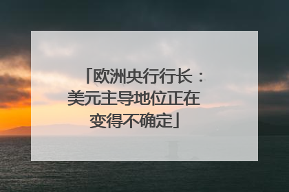 欧洲央行行长：美元主导地位正在变得不确定