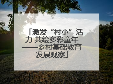 激发“村小”活力 共绘多彩童年——乡村基础教育发展观察