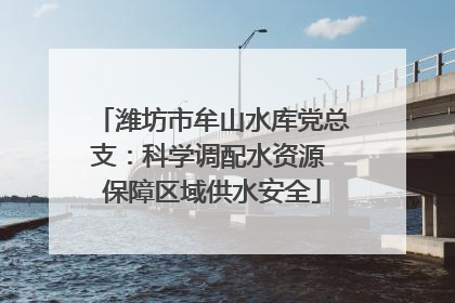 潍坊市牟山水库党总支：科学调配水资源 保障区域供水安全