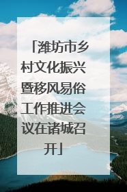 潍坊市乡村文化振兴暨移风易俗工作推进会议在诸城召开