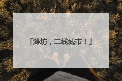 潍坊，二线城市！