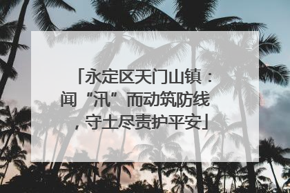 永定区天门山镇：闻“汛”而动筑防线，守土尽责护平安
