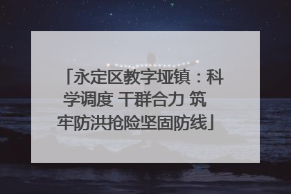 永定区教字垭镇：科学调度 干群合力 筑牢防洪抢险坚固防线