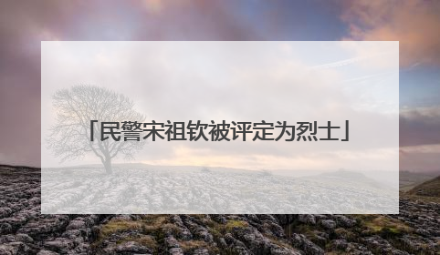 民警宋祖钦被评定为烈士