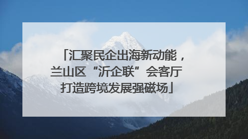 汇聚民企出海新动能，兰山区“沂企联”会客厅打造跨境发展强磁场